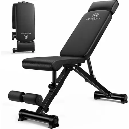 Adjustable Weight Bench 600 LBS Capacity with Headrest