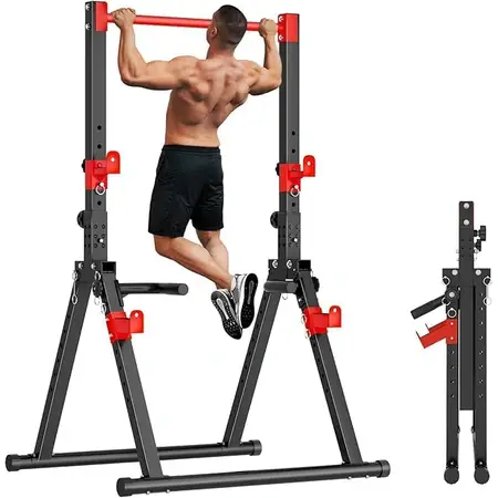 Foldable Power Tower Dip Stand Pull Up Bar