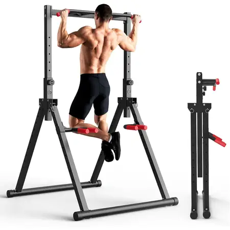 Foldable Power Tower Dip Station for Pull Ups