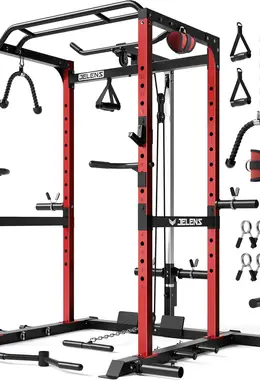 Multi-Function Power Rack with Adjustable Cable Crossover System